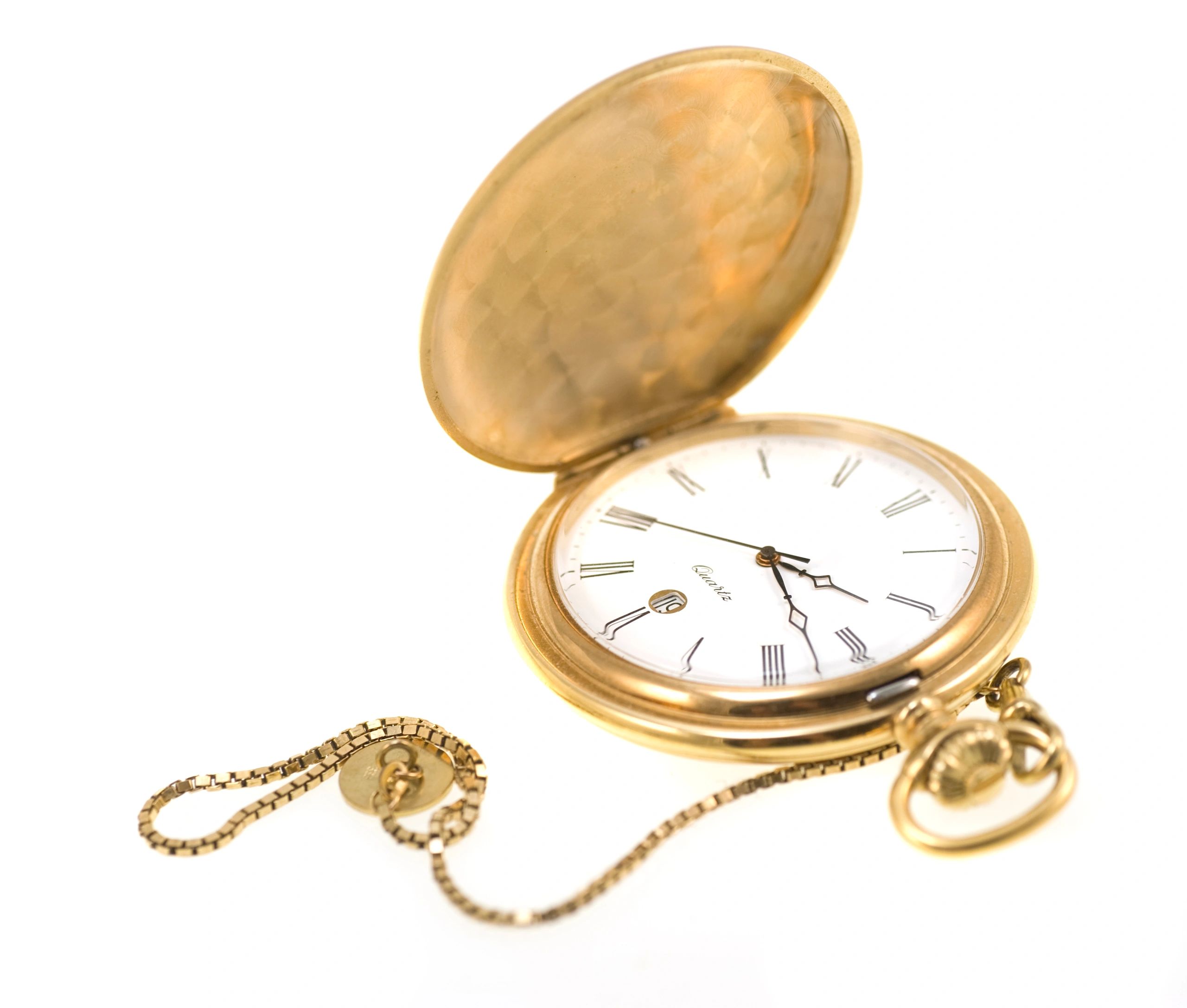 Gold pocket watch detail