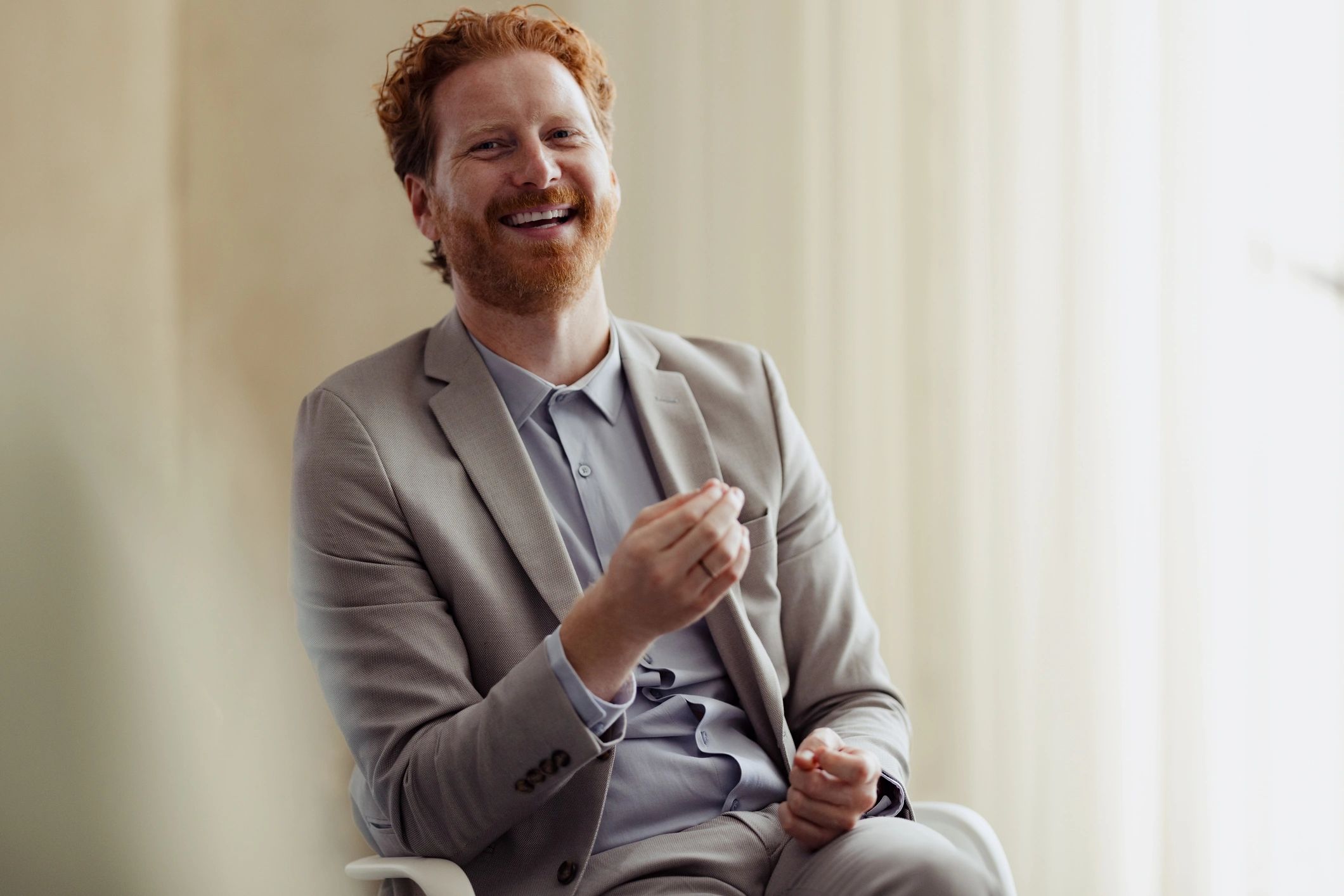Client portrait in a bright office
